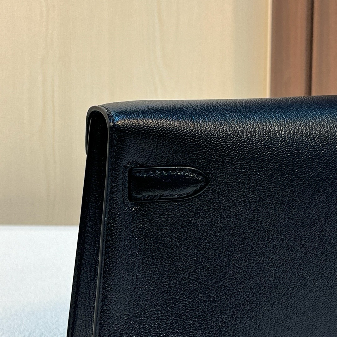 HM KL Elan 27cm Chevre 进口山羊皮 CK89 Noir 黑色 金扣 全手工蜡线缝 Ghw