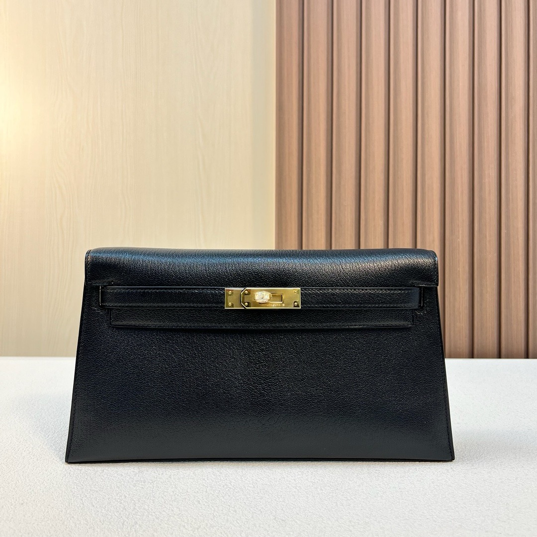 HM KL Elan 27cm Chevre 进口山羊皮 CK89 Noir 黑色 金扣 全手工蜡线缝 Ghw