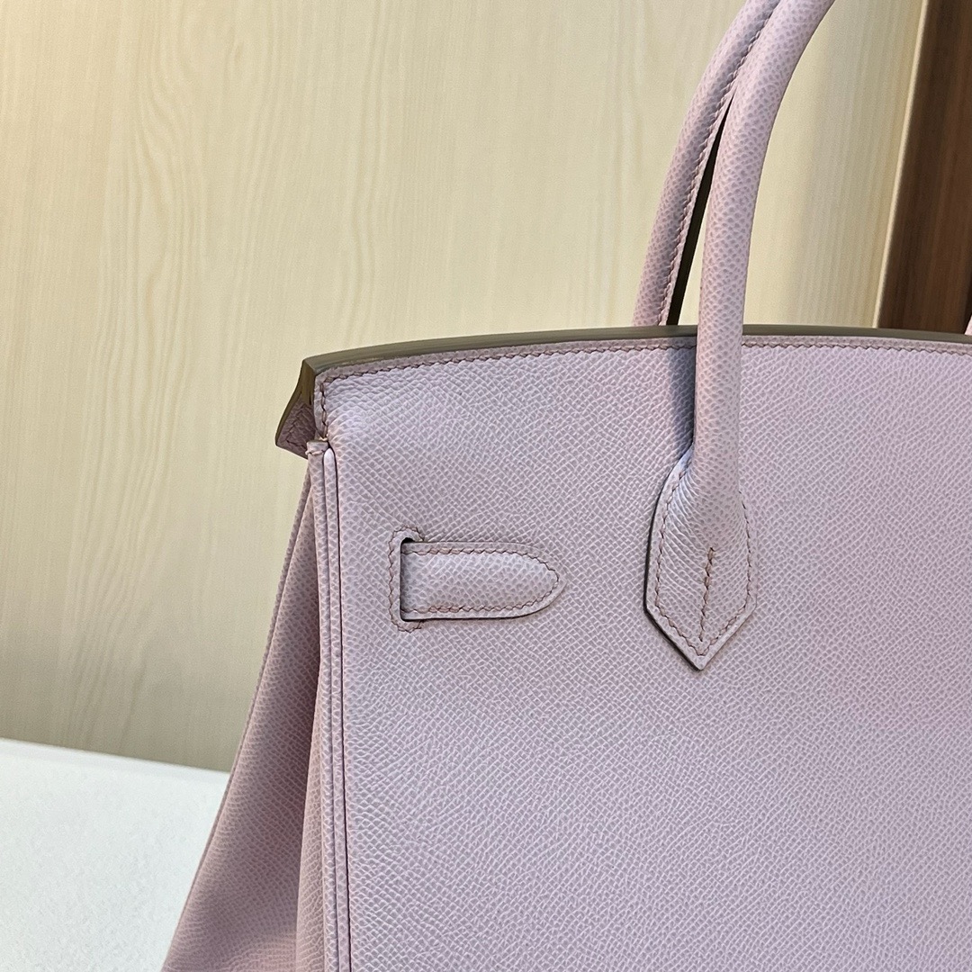 HM BK HSS 30cm Epsom 09 Mauve pale  梦幻粉紫内拼 3Q Rose Sakura 新粉色