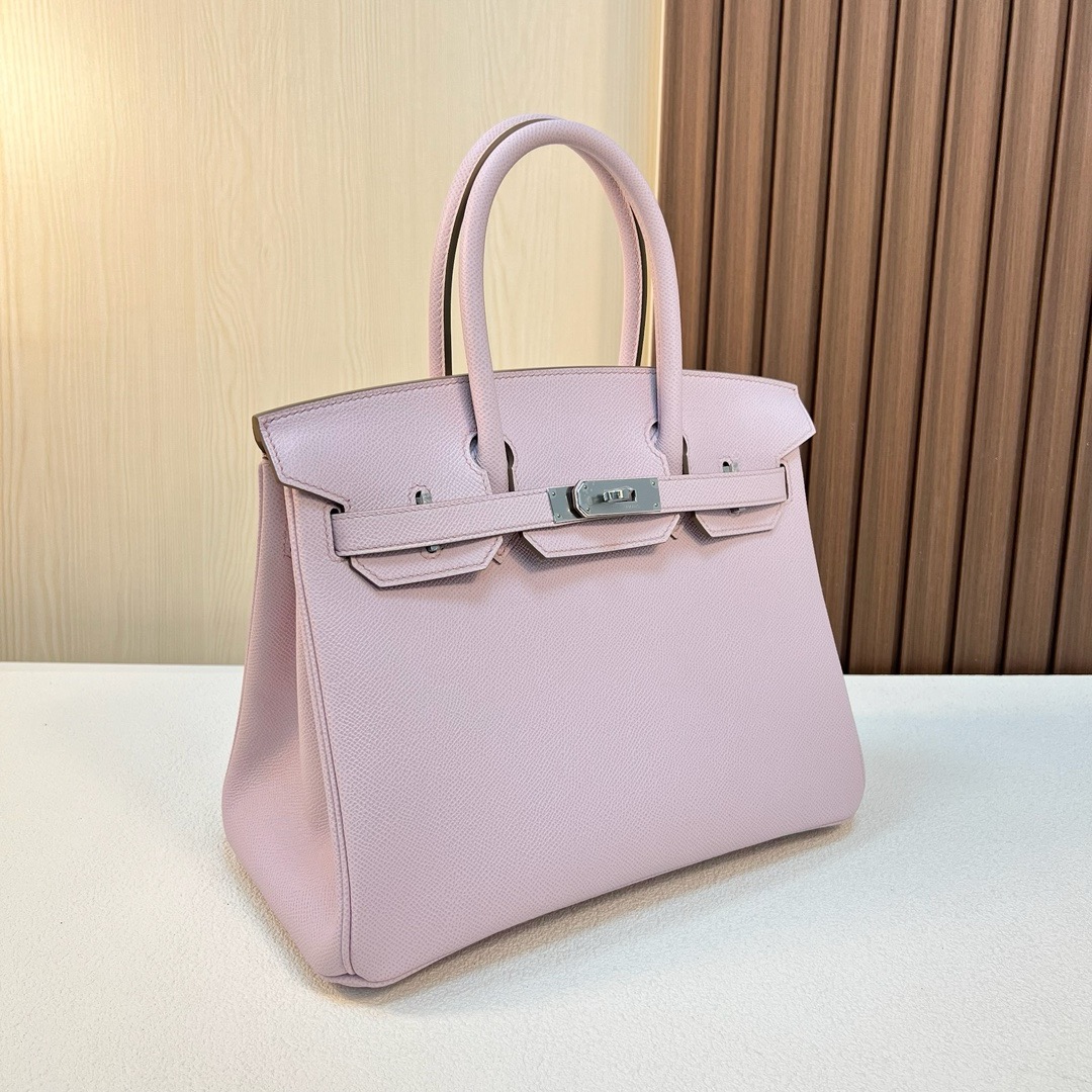 HM BK HSS 30cm Epsom 09 Mauve pale  梦幻粉紫内拼 3Q Rose Sakura 新粉色