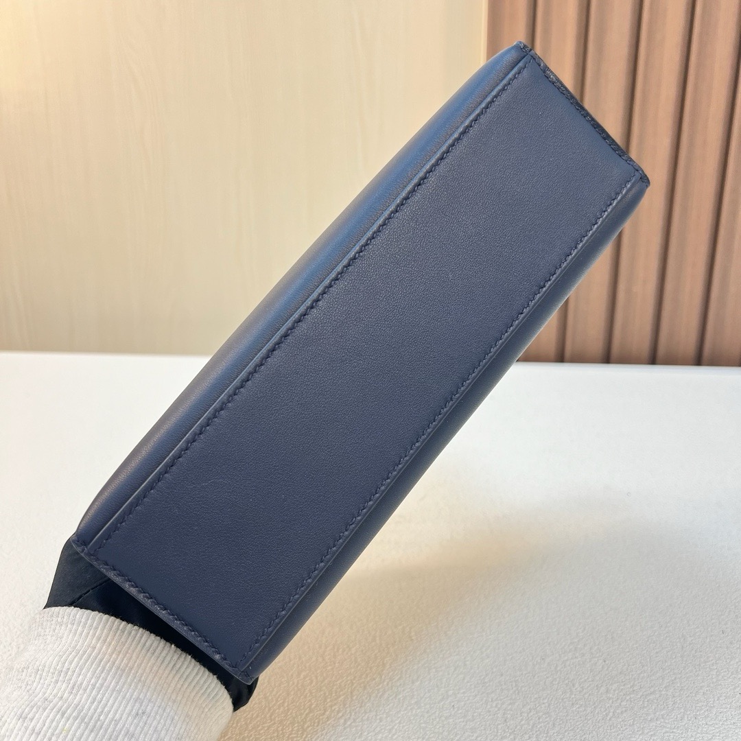 KL Pochette 22cm Swift 7E Bleu Brighton 明蓝色 银扣 全手工蜡线缝 Phw