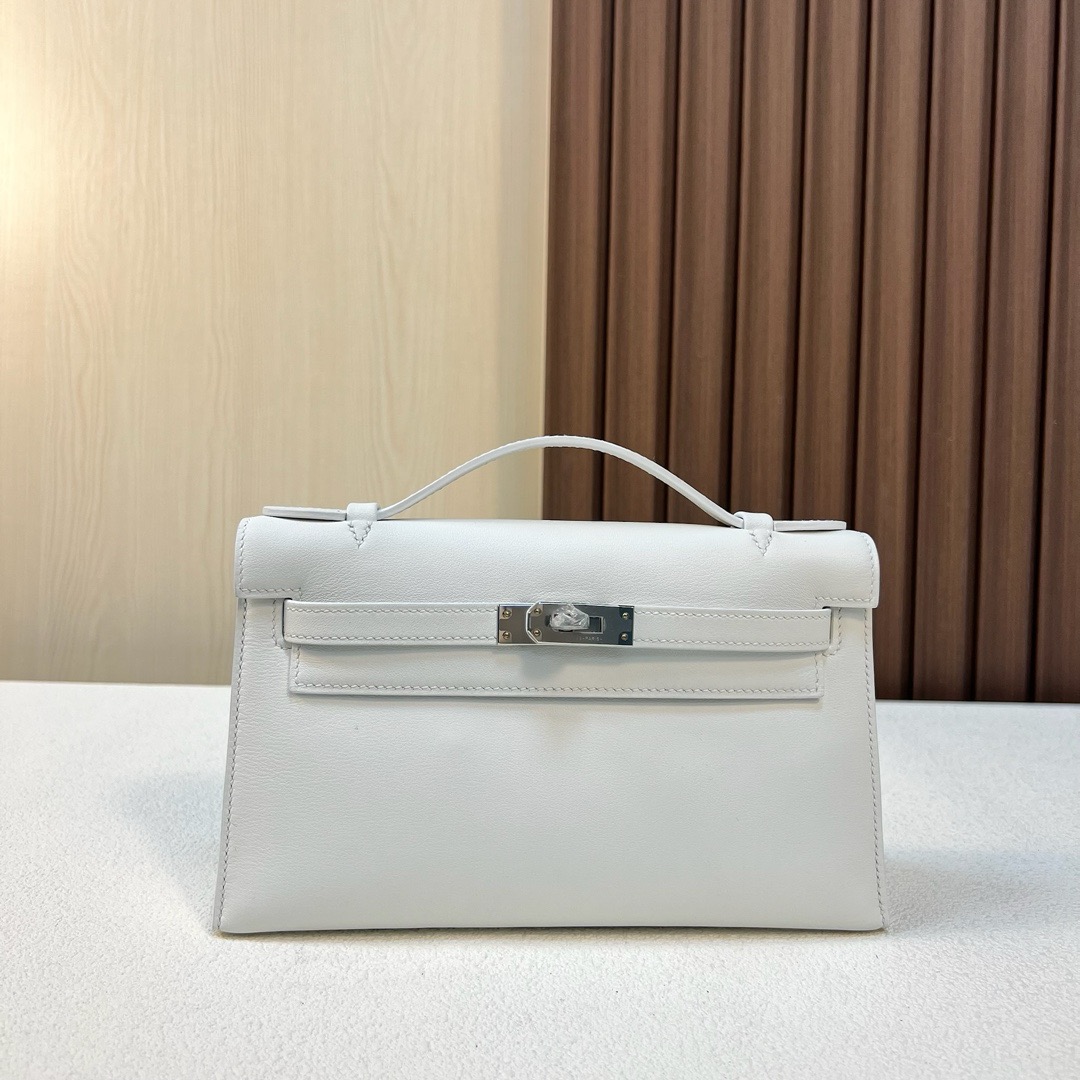 KL Pochette 22cm Swift New White 0U 新白色 银扣 全手工蜡线缝 Phw