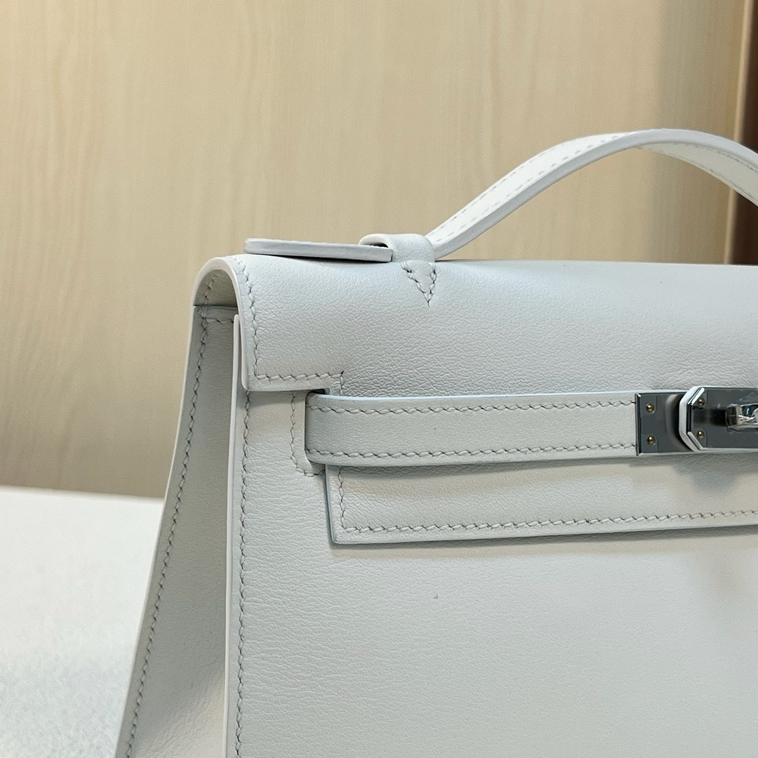 KL Pochette 22cm Swift New White 0U 新白色 银扣 全手工蜡线缝 Phw