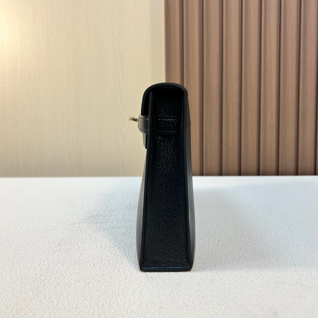 HM KL Elan 27cm Chevre 进口山羊皮 CK89 Noir 黑色 金扣 全手工蜡线缝 Ghw