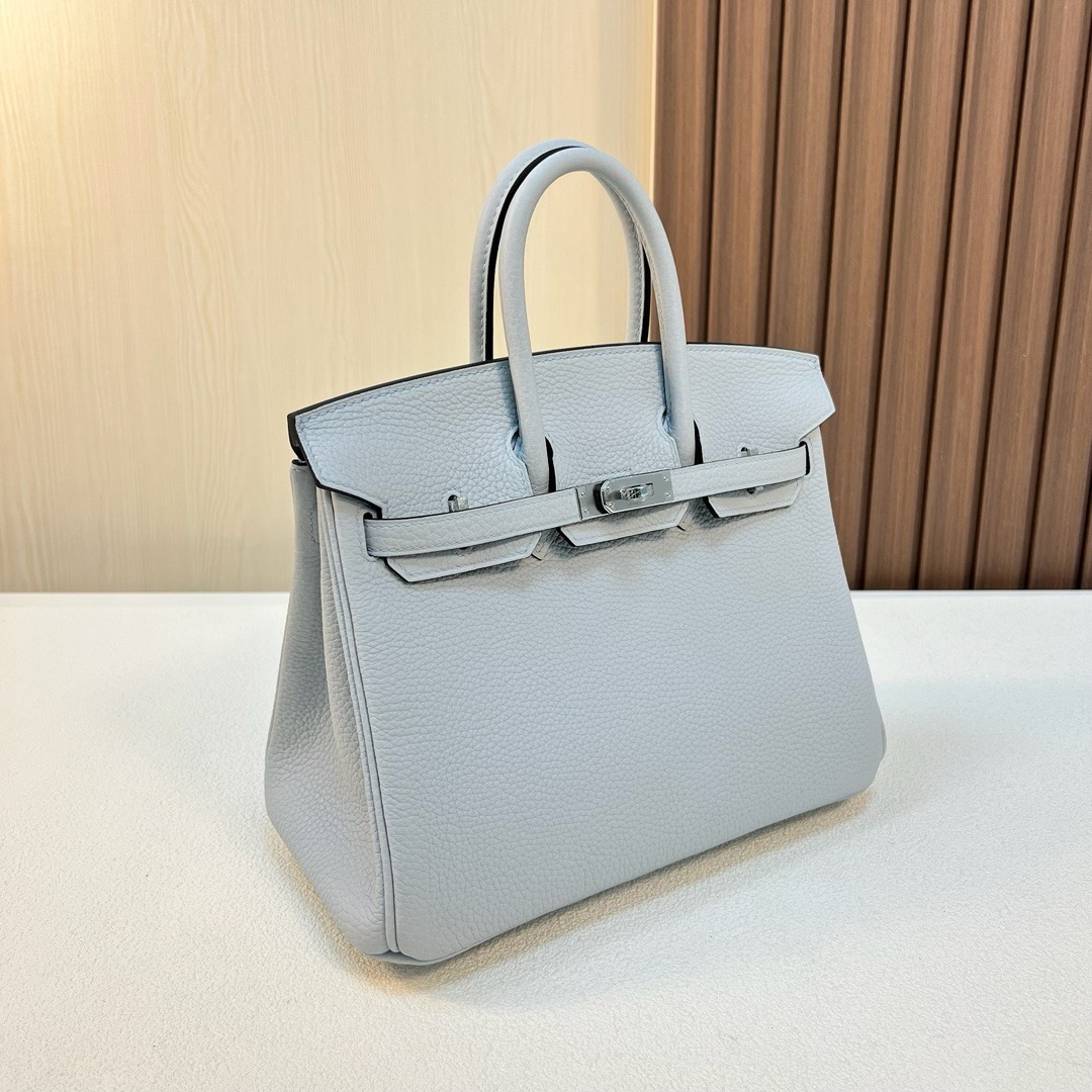 Bk25cm Clemence 原厂进口tc大牛皮 08 Bleu pale 圣杯蓝