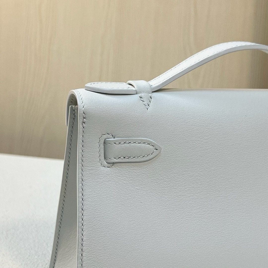 KL Pochette 22cm Swift New White 0U 新白色 银扣 全手工蜡线缝 Phw