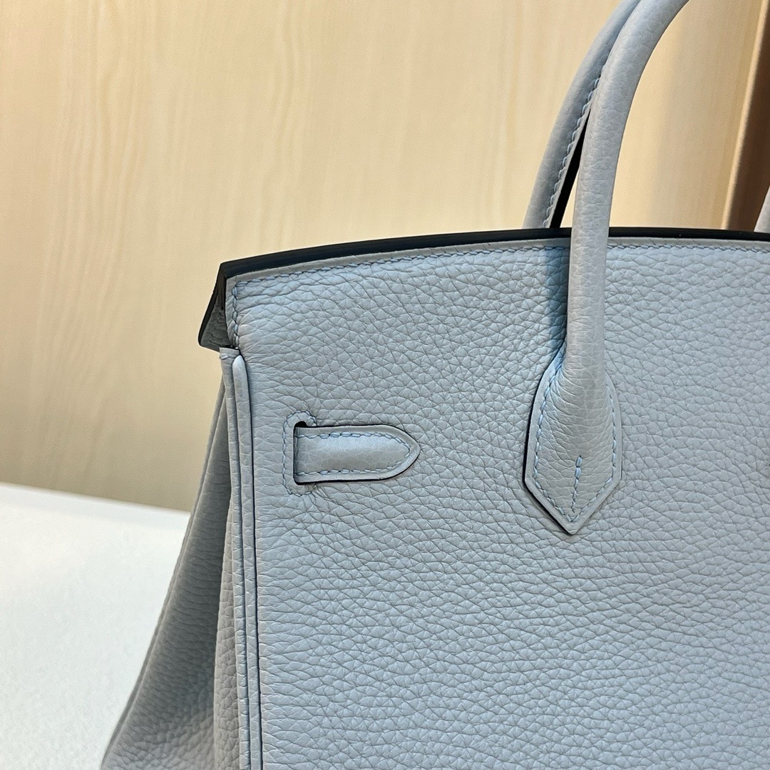 Bk25cm Clemence 原厂进口tc大牛皮 08 Bleu pale 圣杯蓝