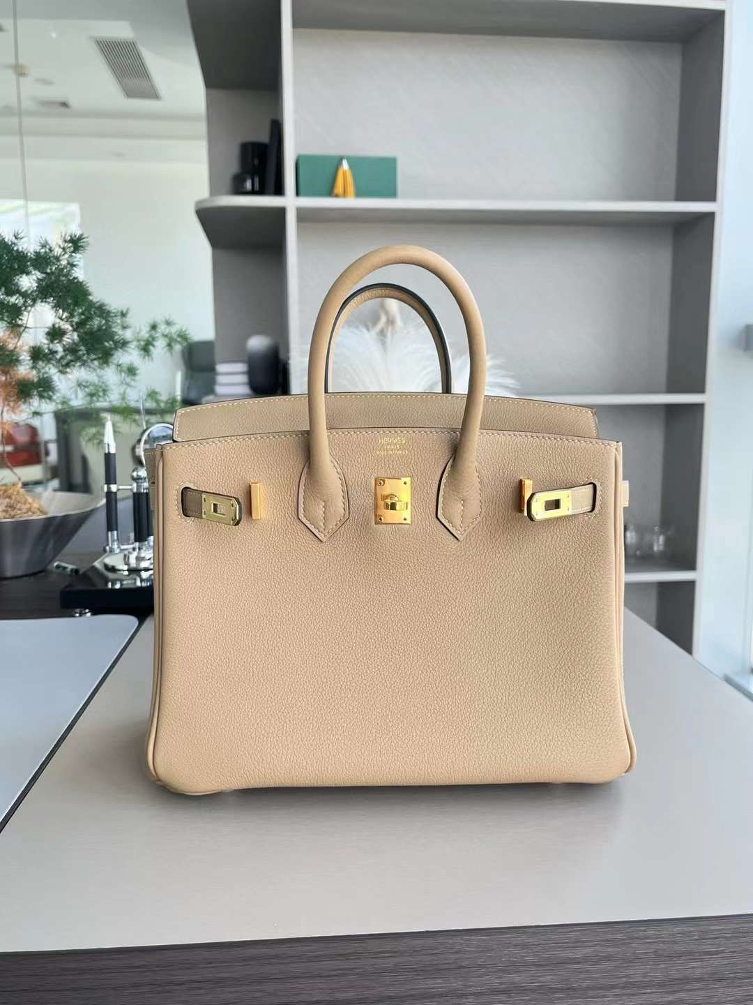 Kuwait HM BK25 马尔法米色 togo 金扣