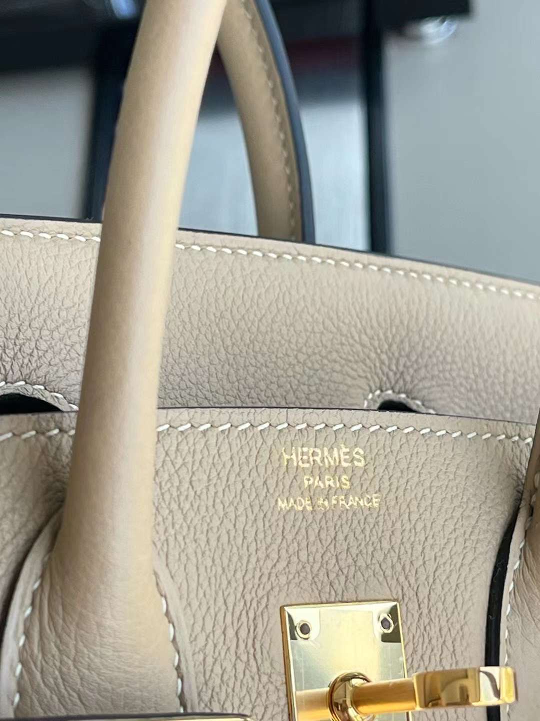 Kuwait HM BK25 马尔法米色 togo 金扣