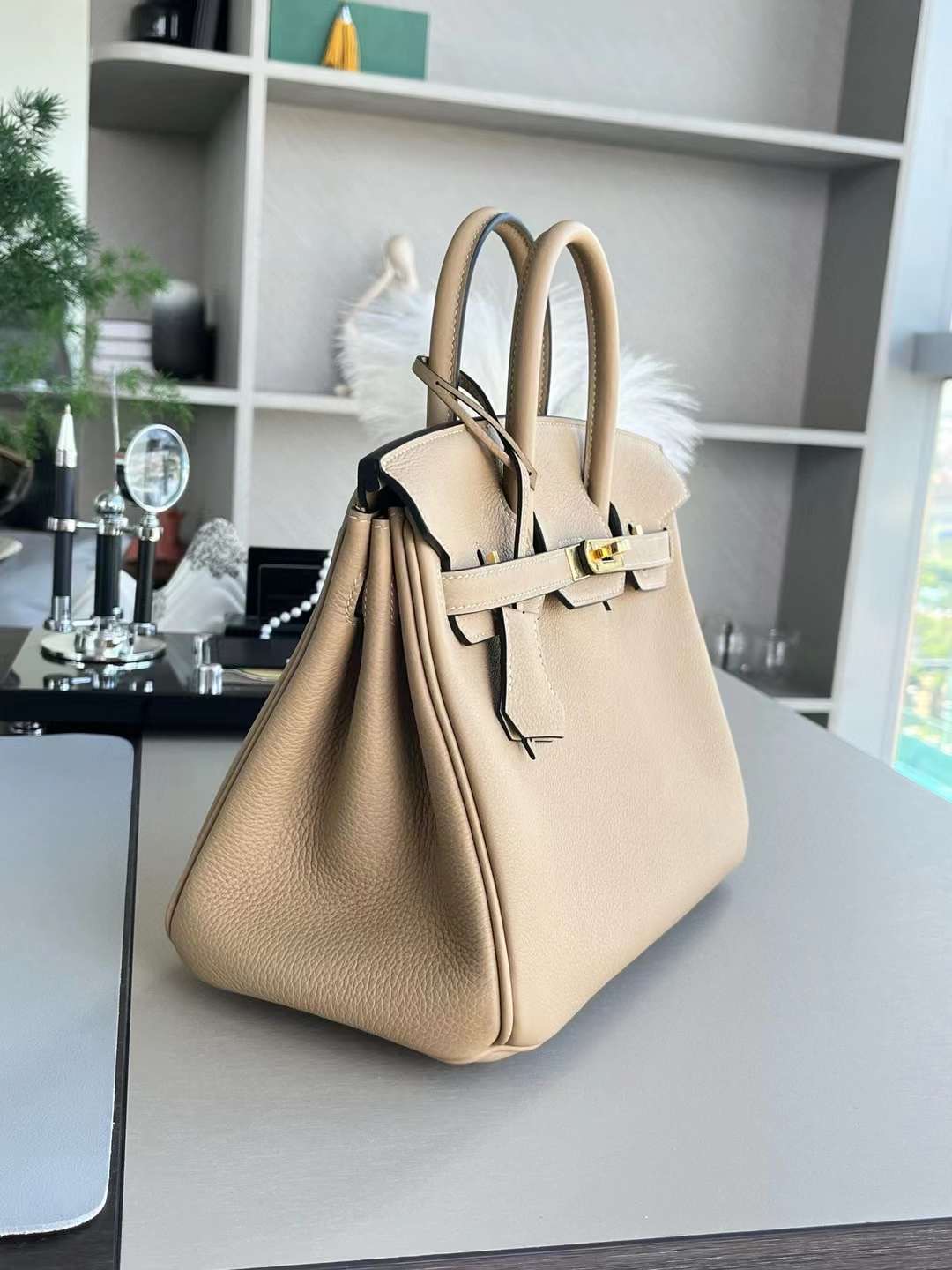 Kuwait HM BK25 马尔法米色 togo 金扣