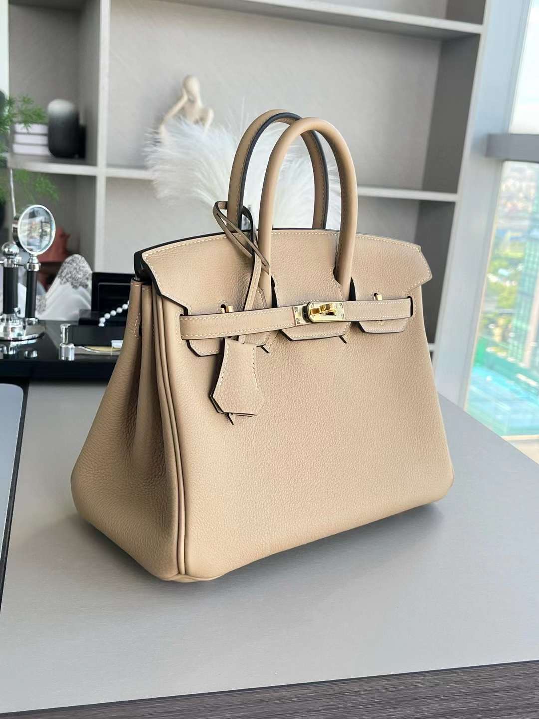 Kuwait HM BK25 马尔法米色 togo 金扣