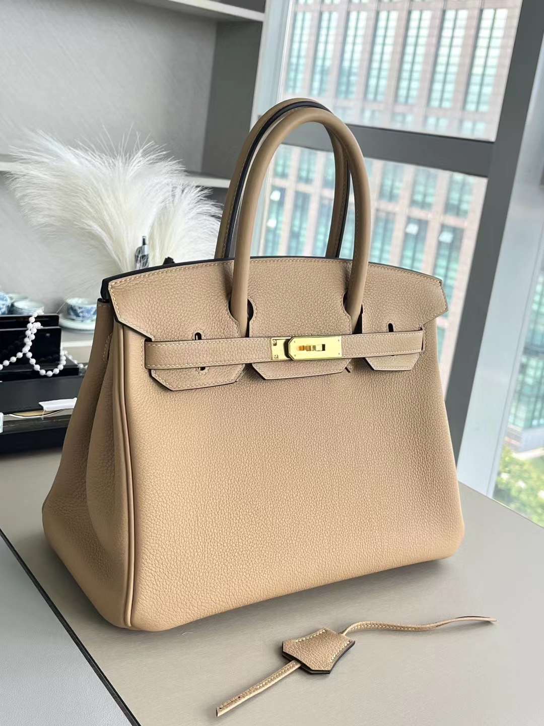 Bk30 马尔法米色togo 金扣