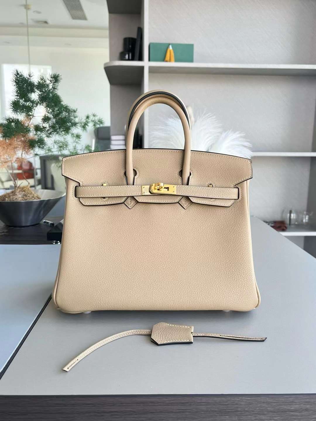 Kuwait HM BK25 马尔法米色 togo 金扣