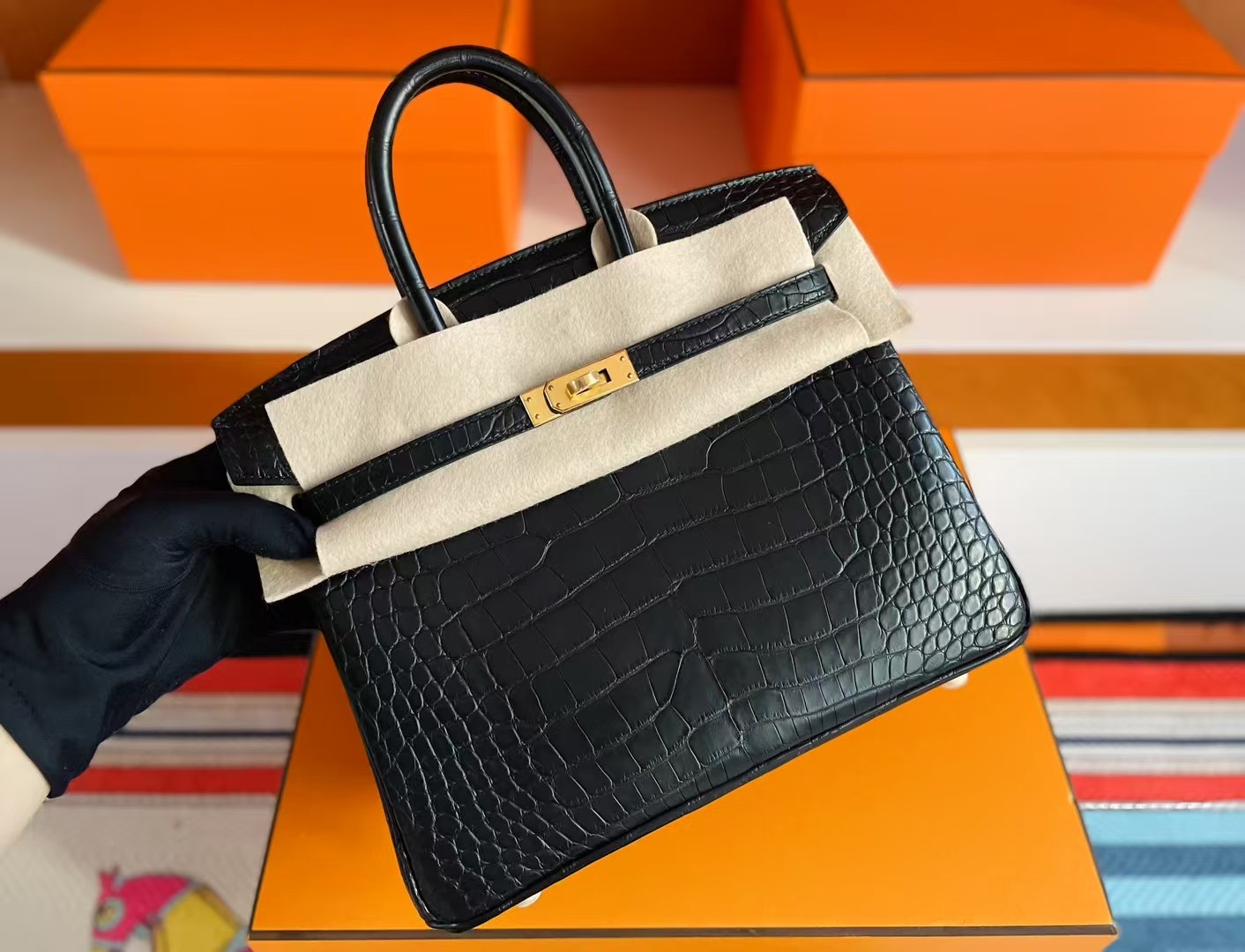 BK25 Crocodile Aligator Matte CK89 Noir
