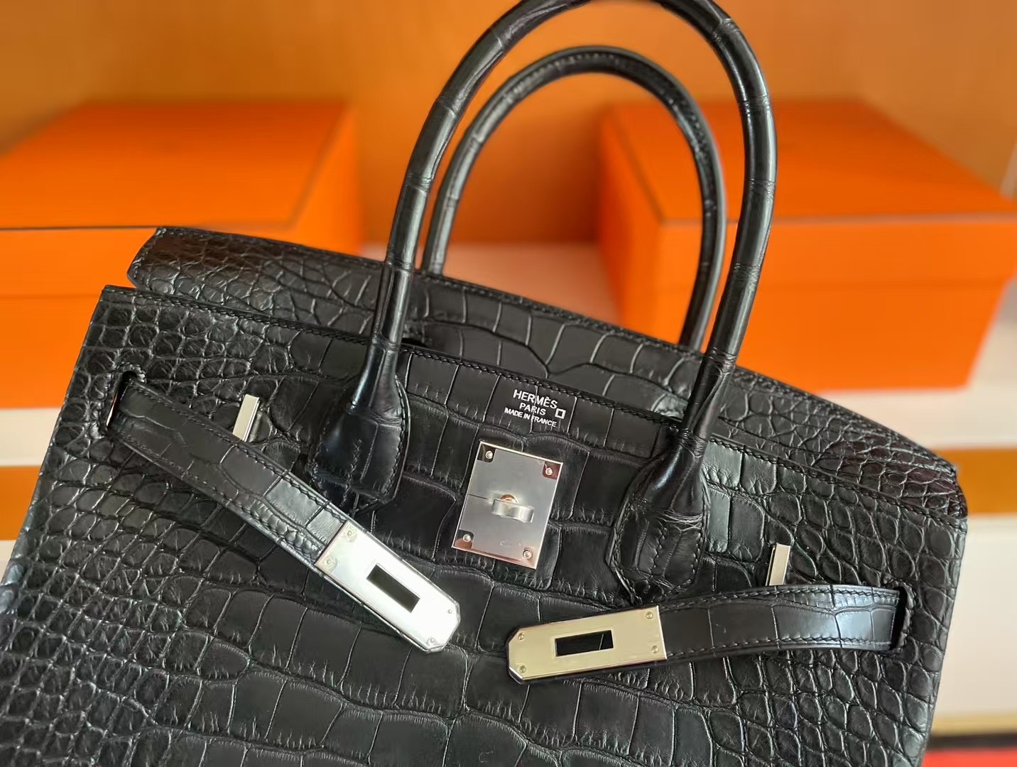 Bk30 Crocodile Matte C89 Noir