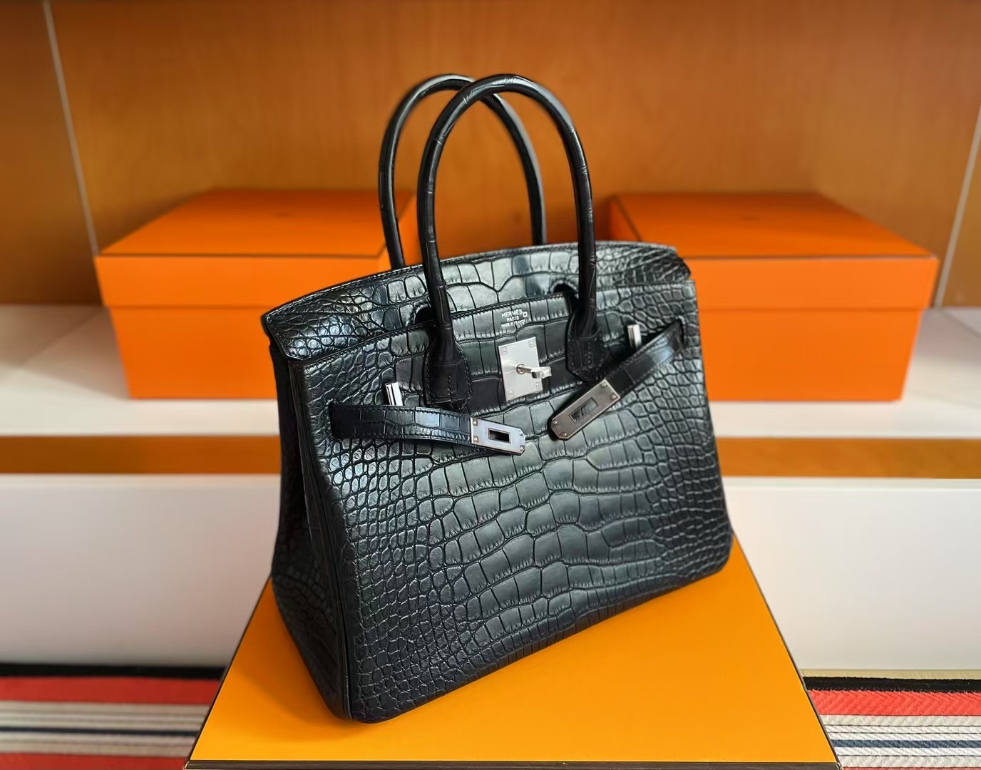 Bk30 Crocodile Matte C89 Noir