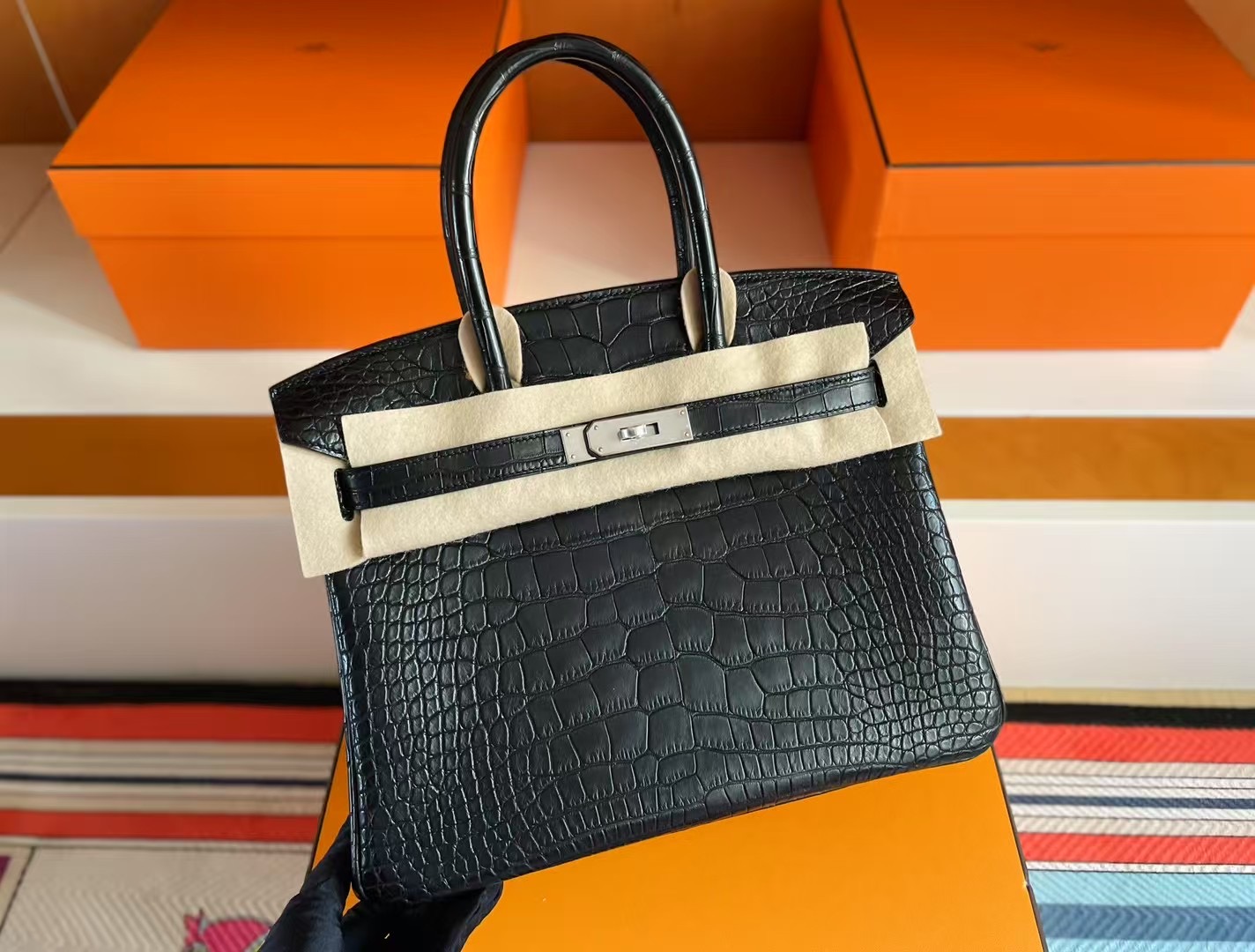 Bk30 Crocodile Matte C89 Noir