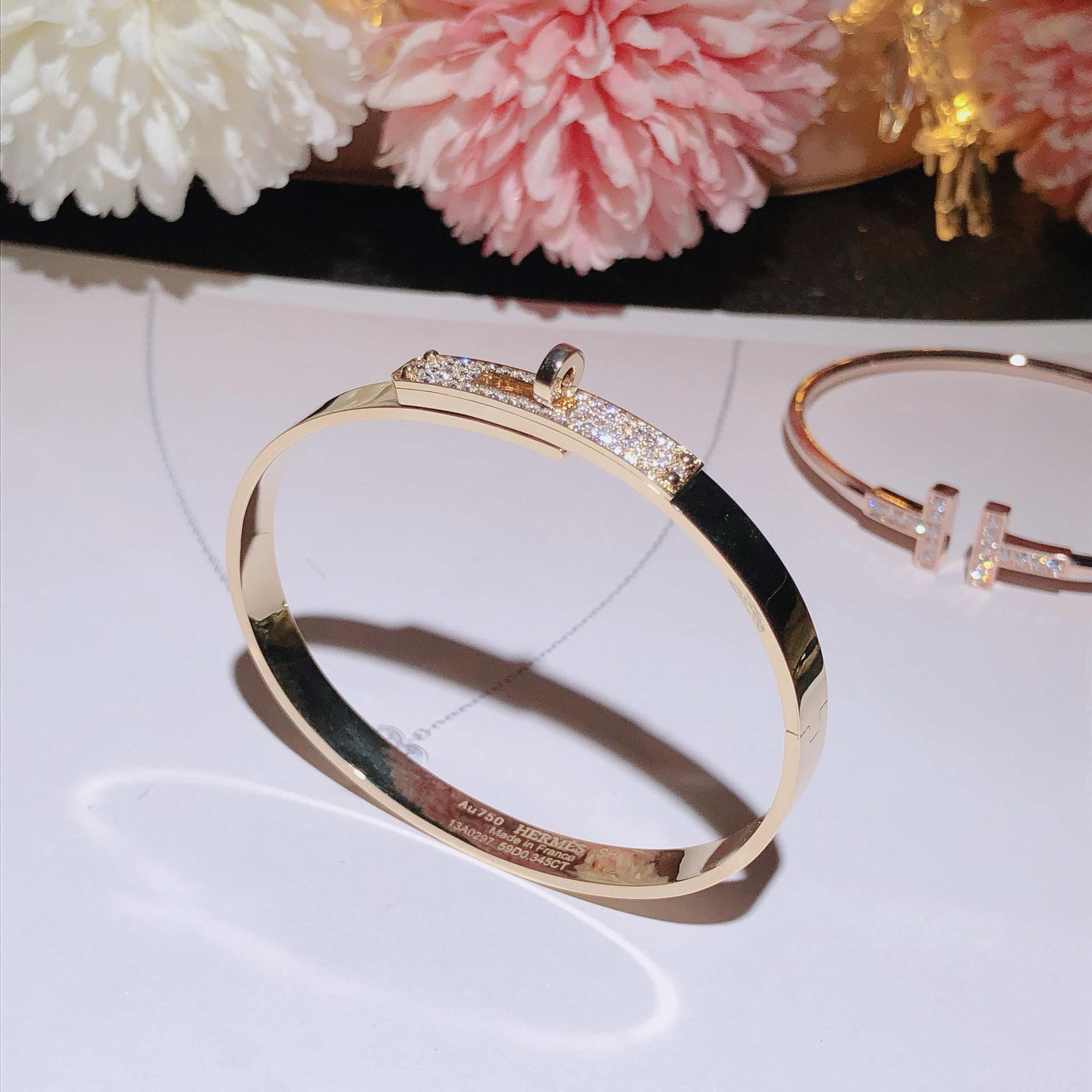 Hmes bracelet 18k gold with diamond