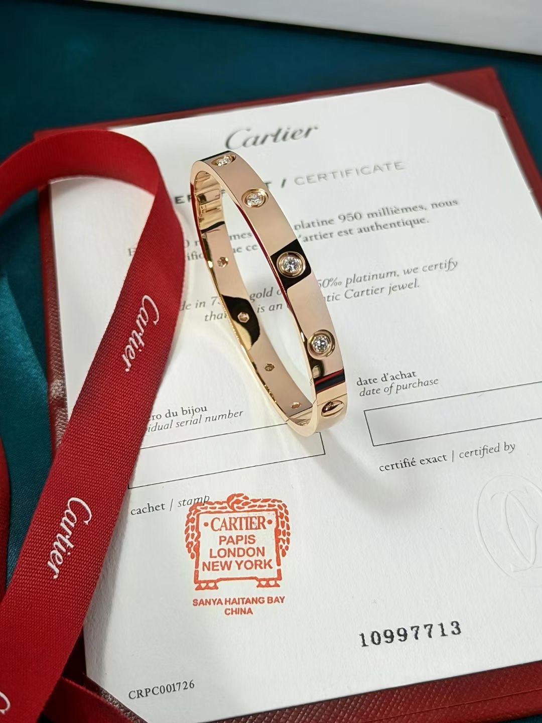 Love Bracelet 18k Yellow Gold 10 Diamonds