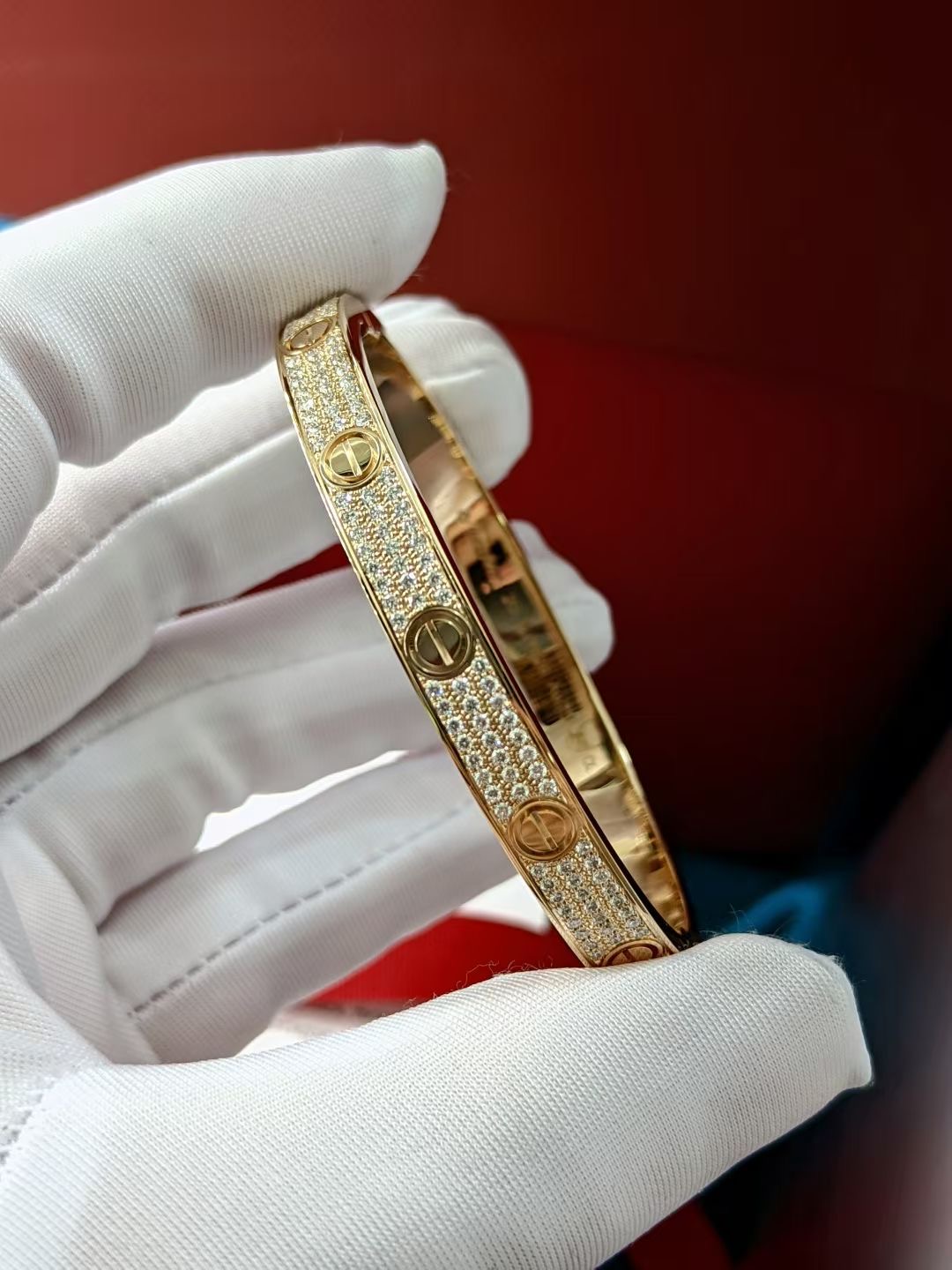 Love Bracelet Yellow 18k Gold Full Diamond