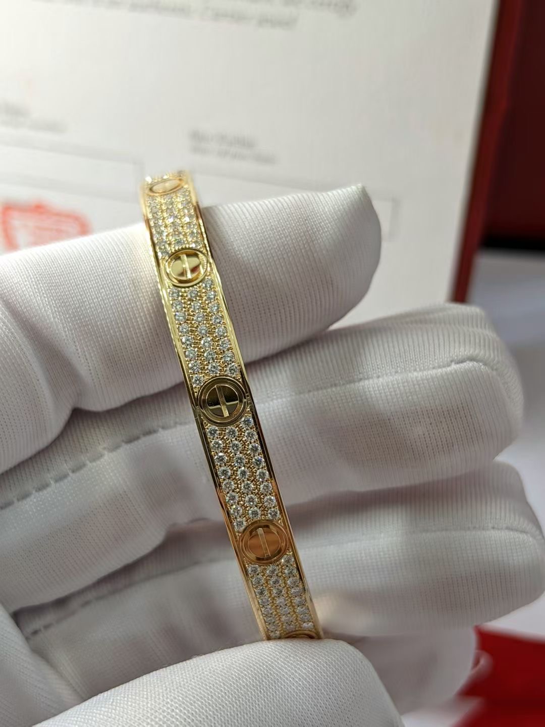 Love Bracelet Yellow 18k Gold Full Diamond