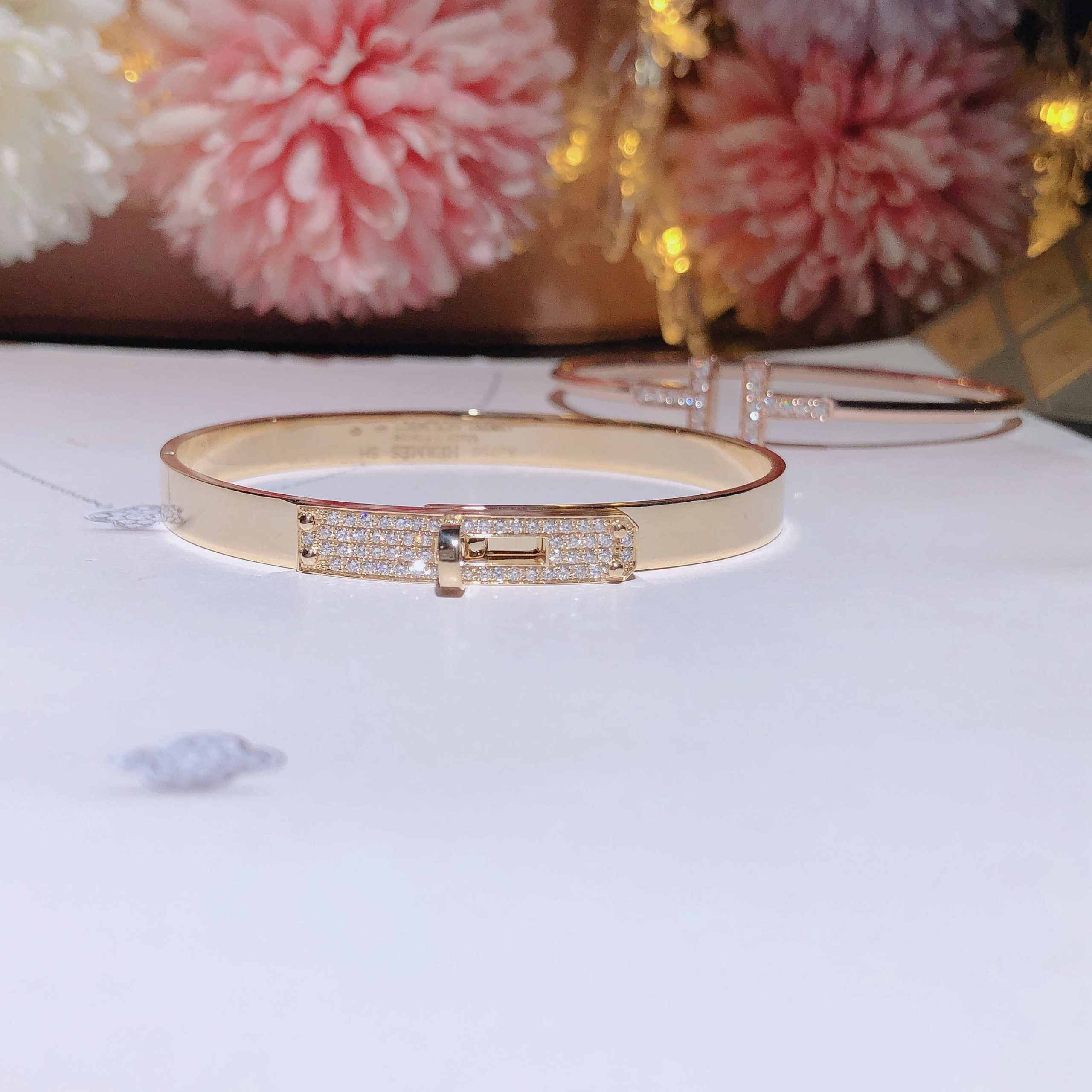 Hmes bracelet 18k gold with diamond