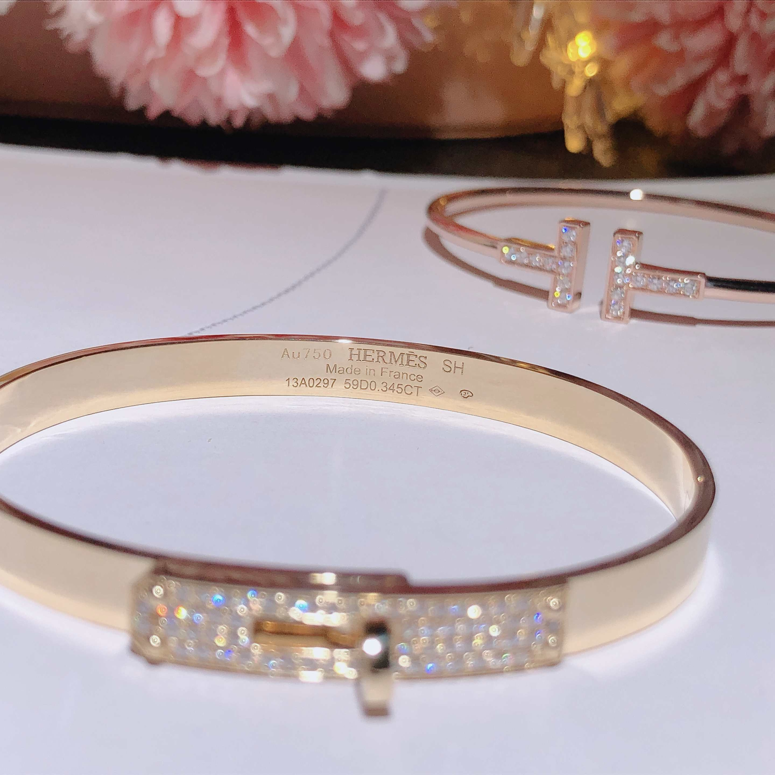 Hmes bracelet 18k gold with diamond