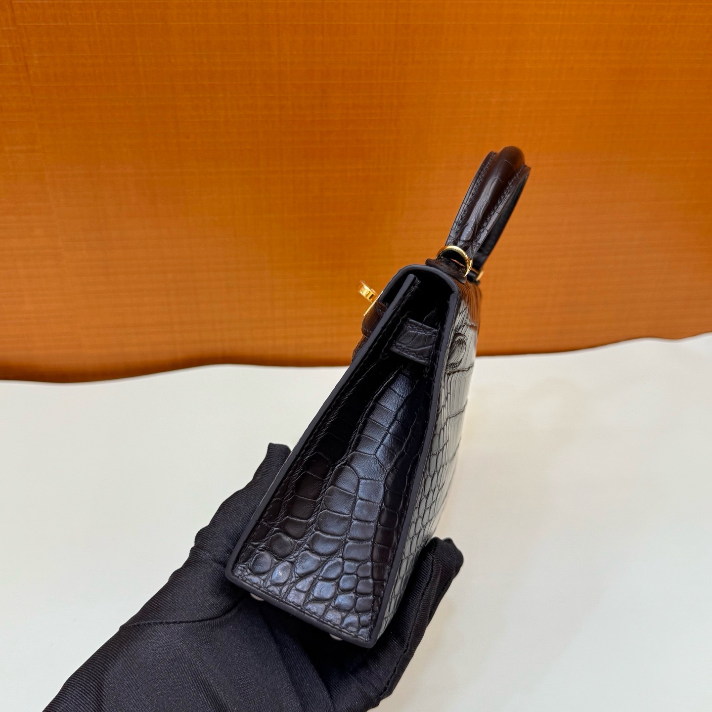 Mini KL Matte Crocodile C89 Noir