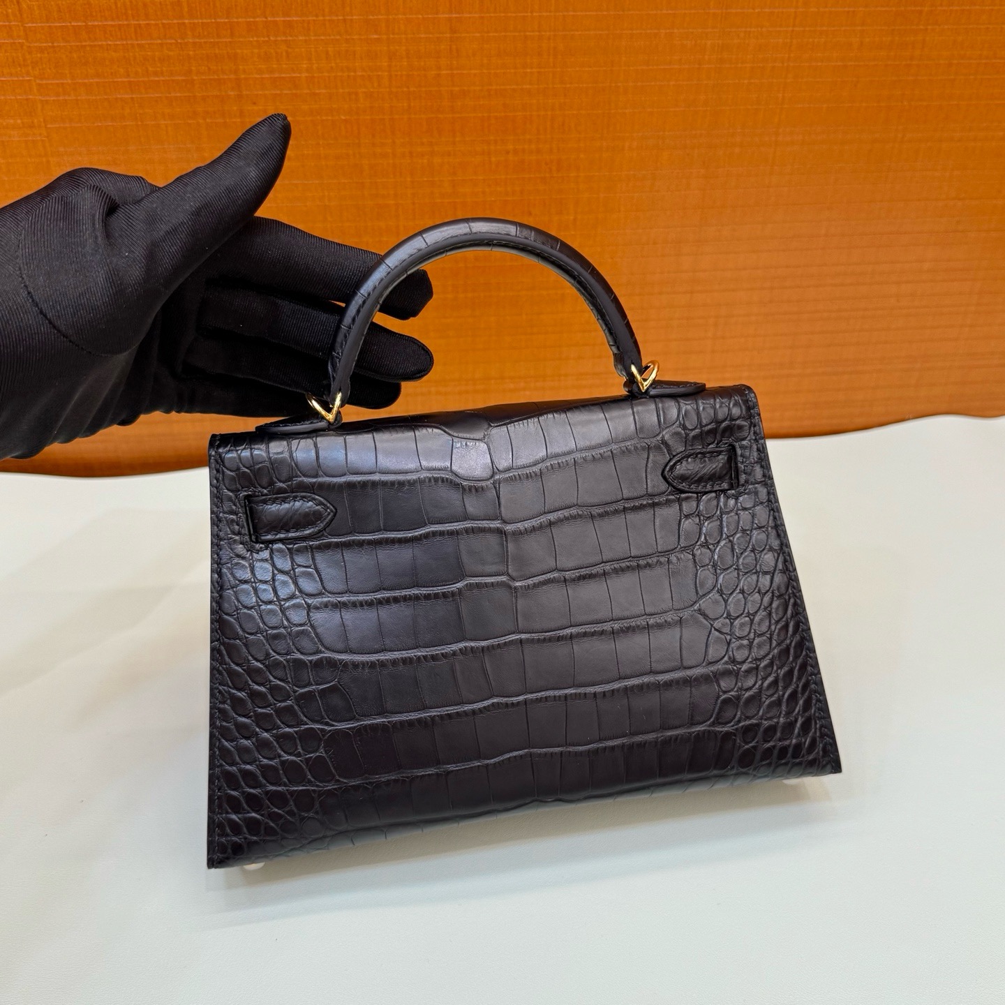 Mini KL Matte Crocodile C89 Noir