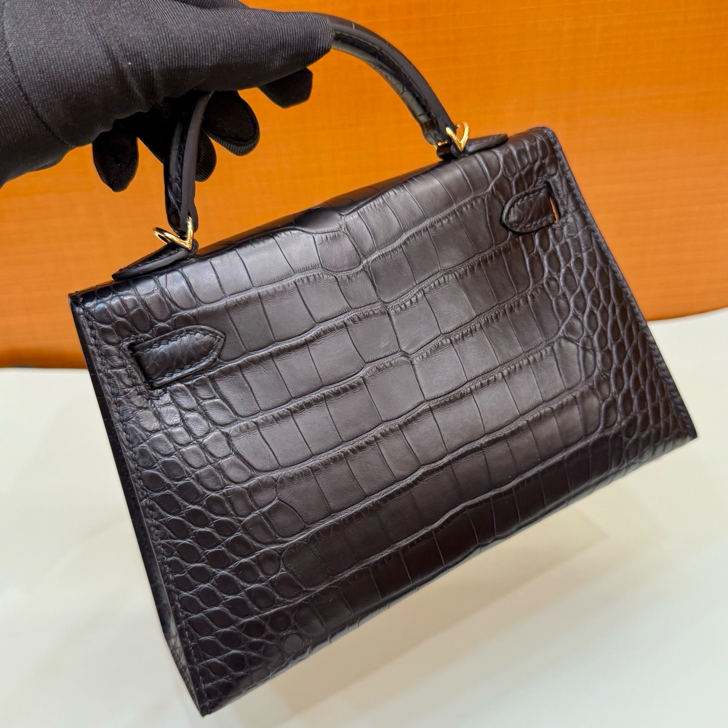 Mini KL Matte Crocodile C89 Noir