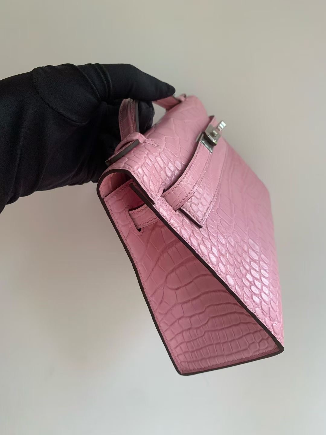 KL Pochette Matte Crocodile 5P Pink