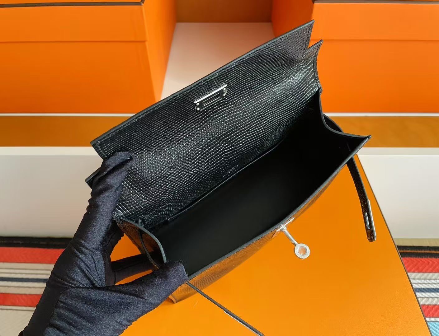 KL Pochette Lizard Ck89 Noir PHW
