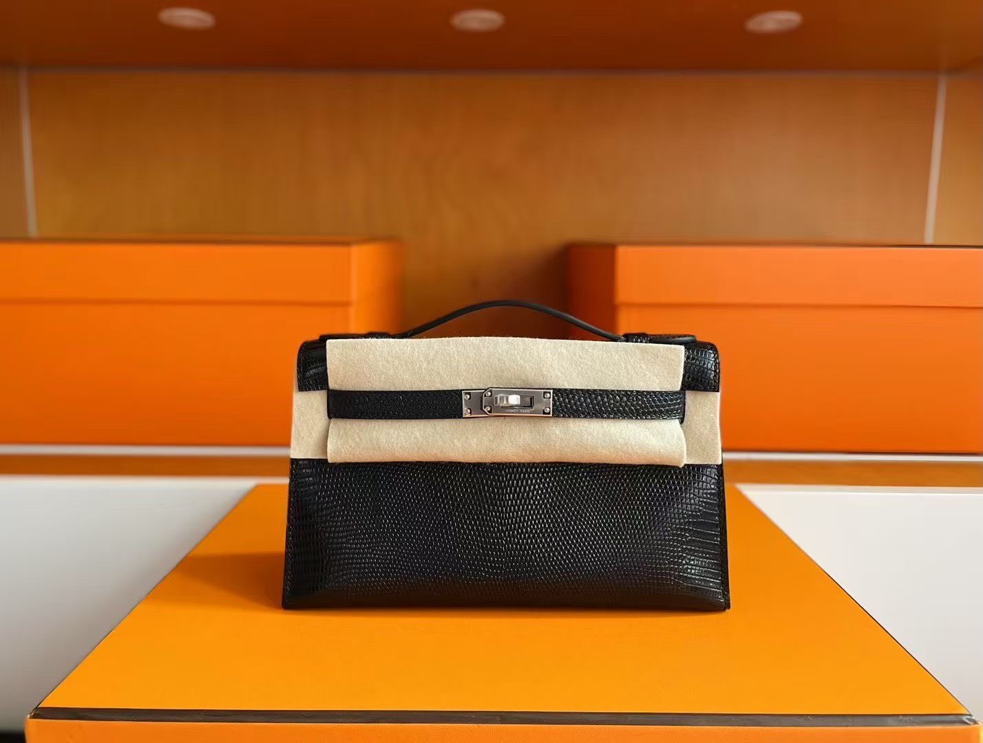 KL Pochette Lizard Ck89 Noir PHW