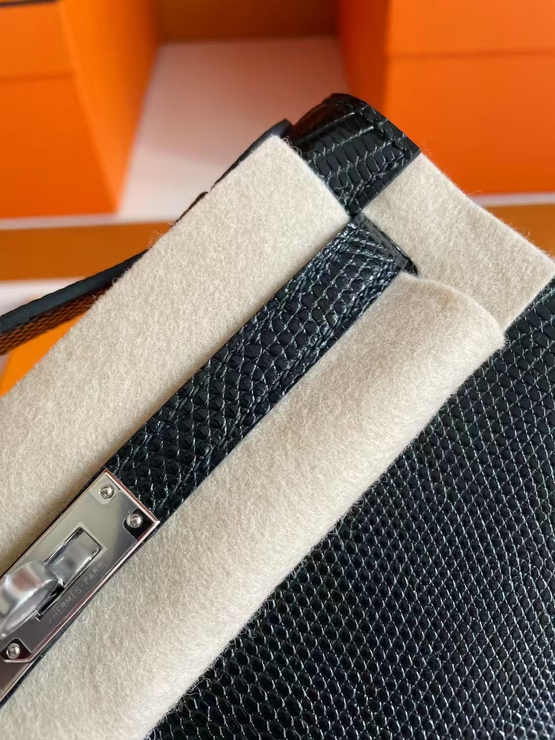 KL Pochette Lizard Ck89 Noir PHW