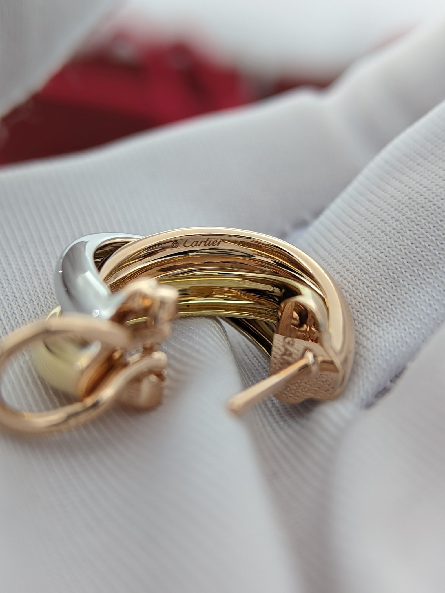 Cartier set ring + earring + necklace 18k gold