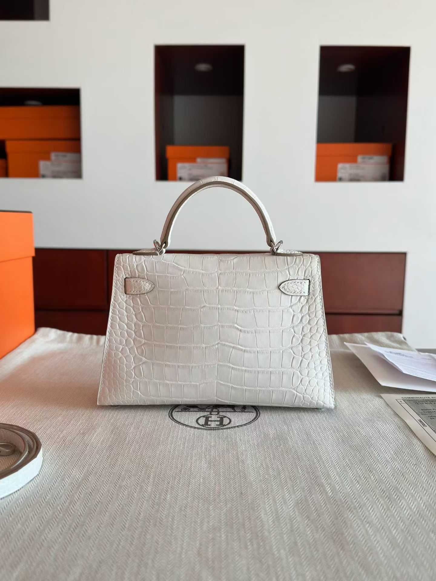 Mini Kelly 二代 alligator 雾面方块美洲鳄🐊 nata 极光鳄鱼 奶油白 银扣 全💖K刻