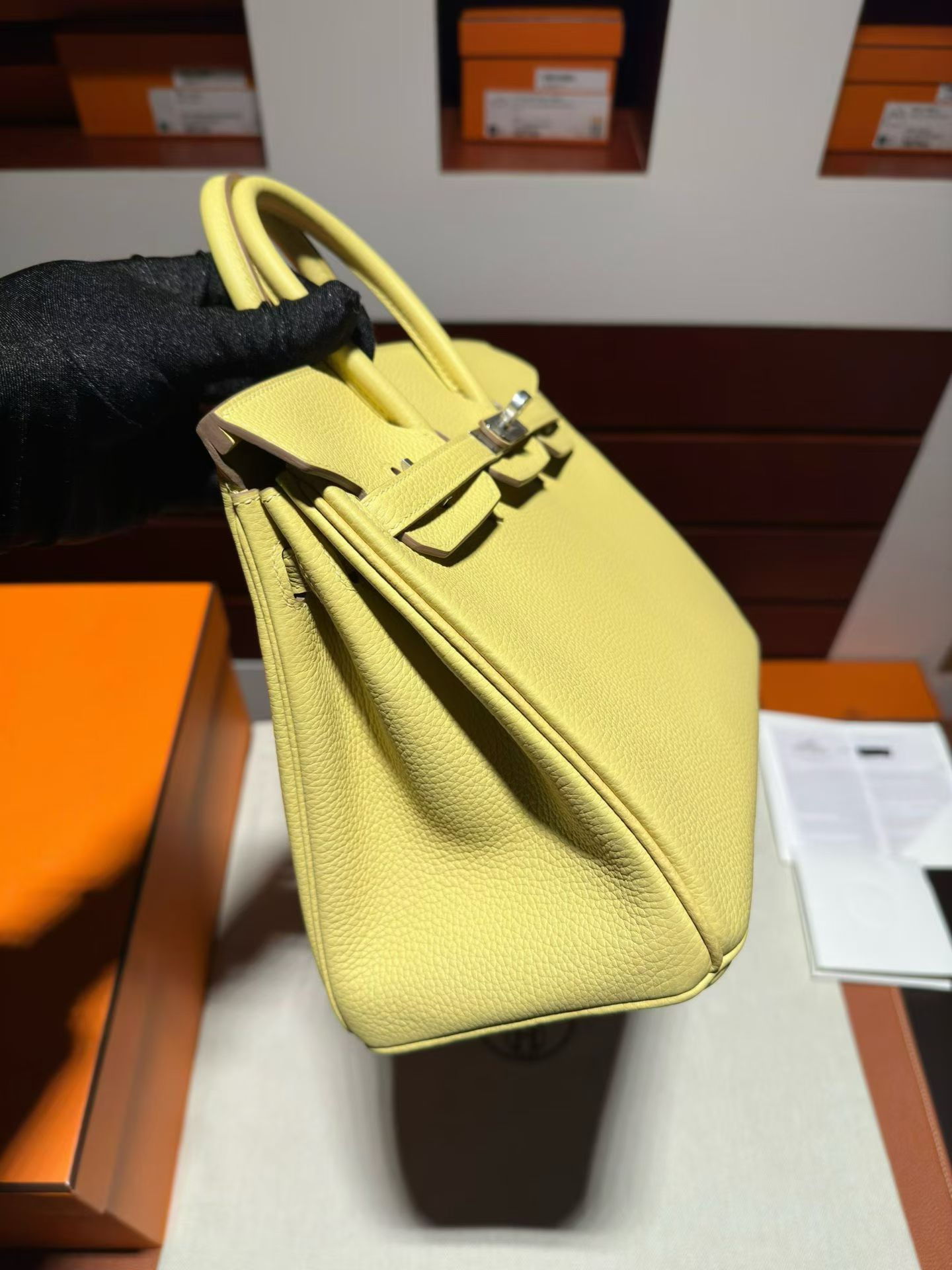 birkin25 1z小鸡黄togo 银扣 现货～ 招财黄！！小鸡黄到一只秒一只