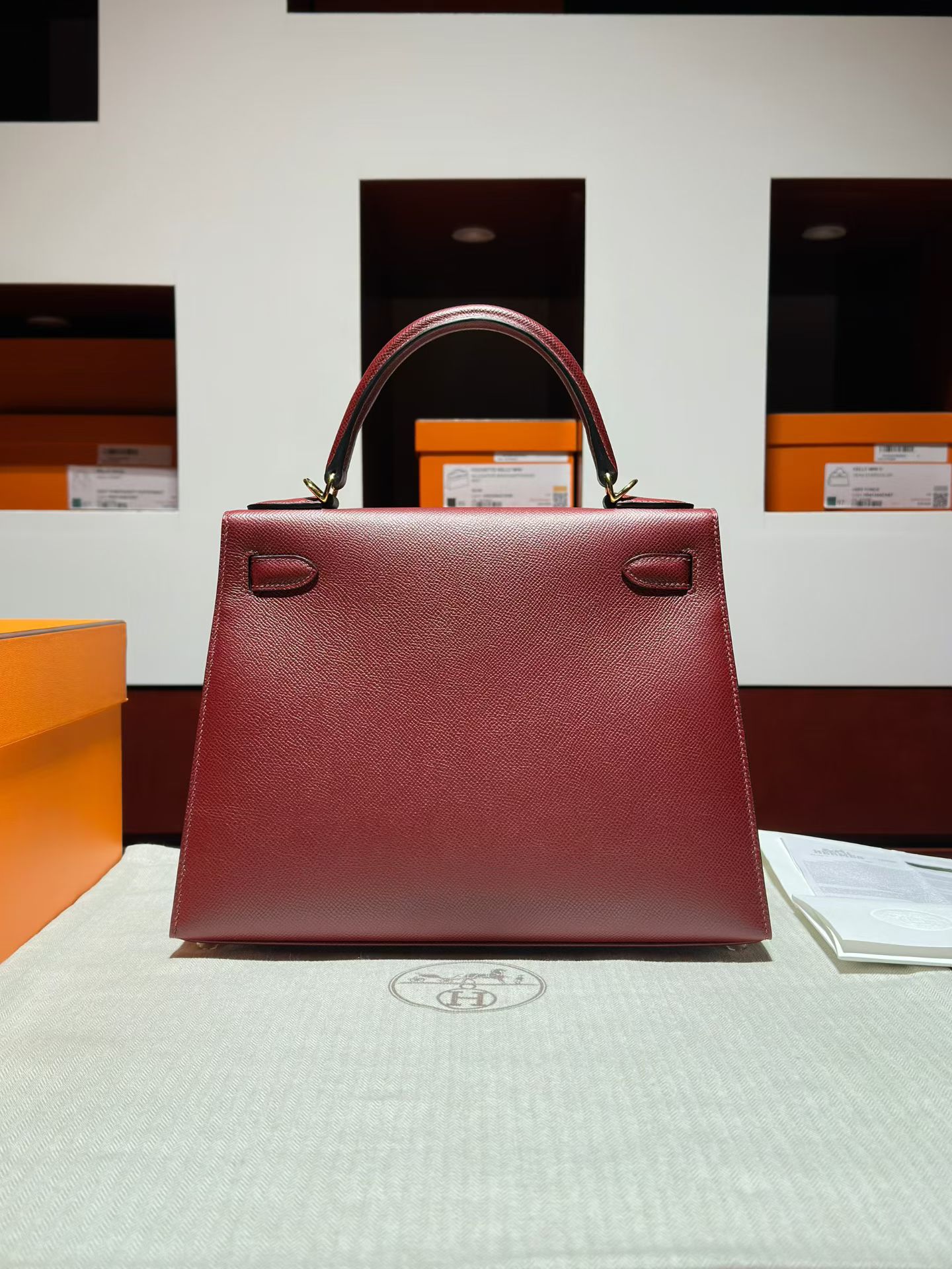 KL28 55 rough H 爱马仕红 epsom 金扣
