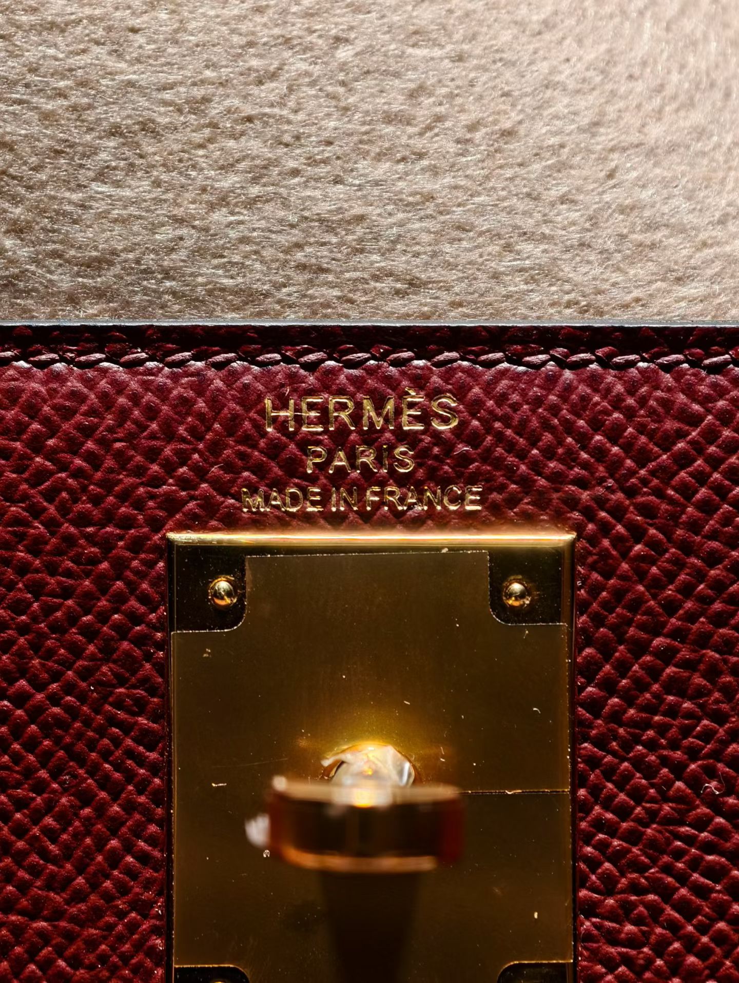 KL28 55 rough H 爱马仕红 epsom 金扣