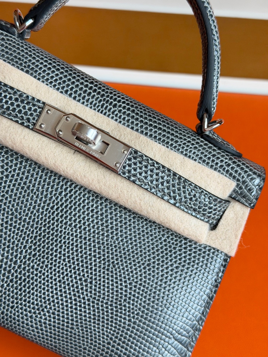Mini KL2 Lizard Leather CK84 Gris Fonce