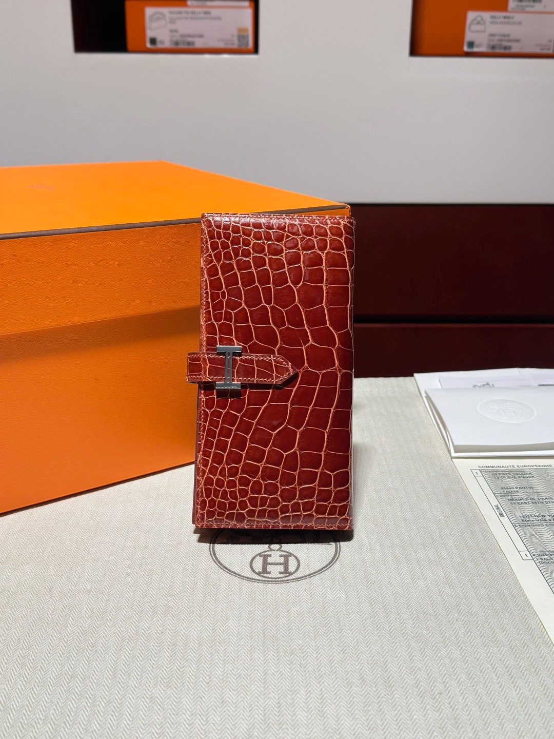 H Bean Wallet Crocodile