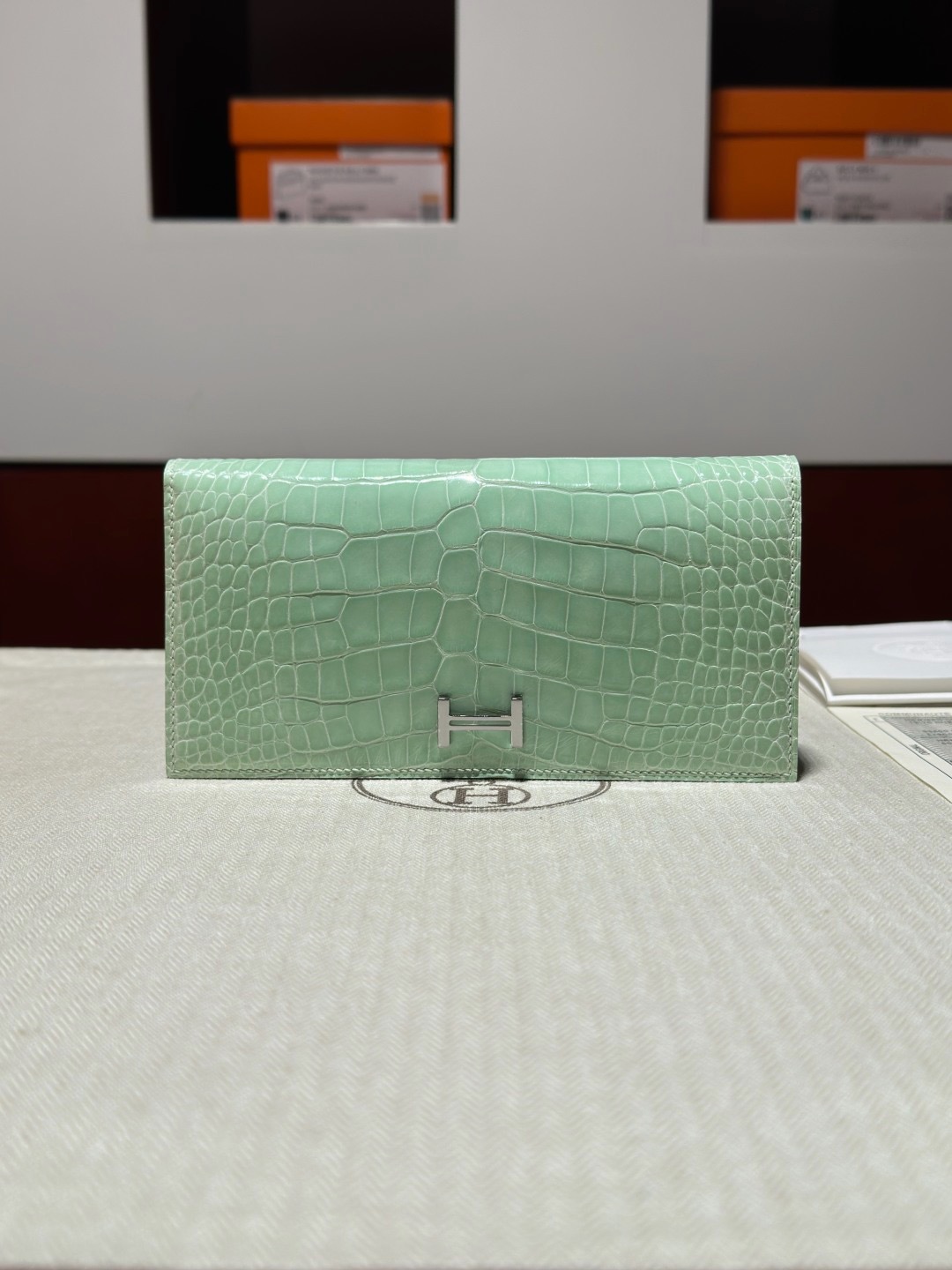 H Bean Wallet Crocodile