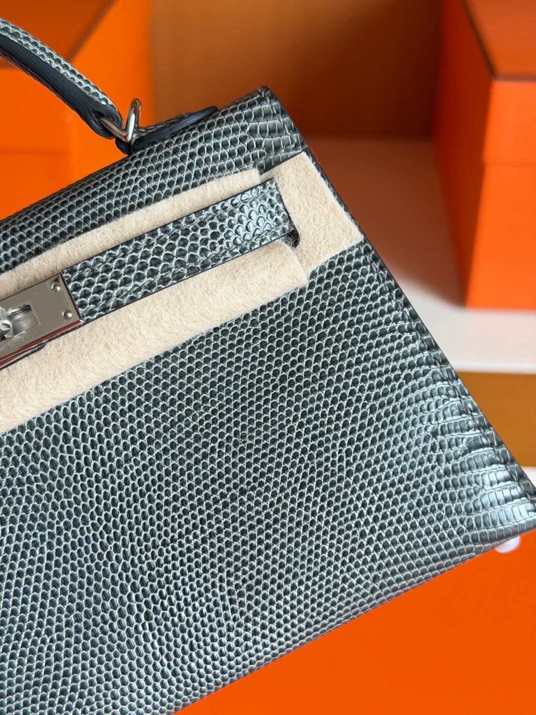 Mini KL2 Lizard Leather CK84 Gris Fonce