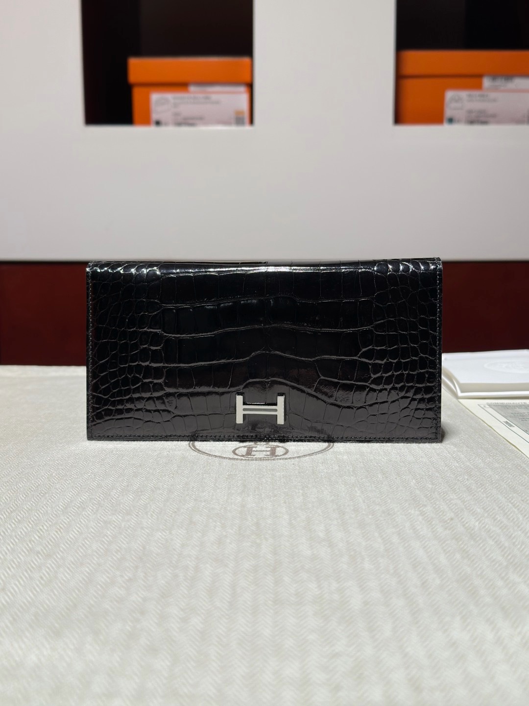 H Bean Wallet Crocodile