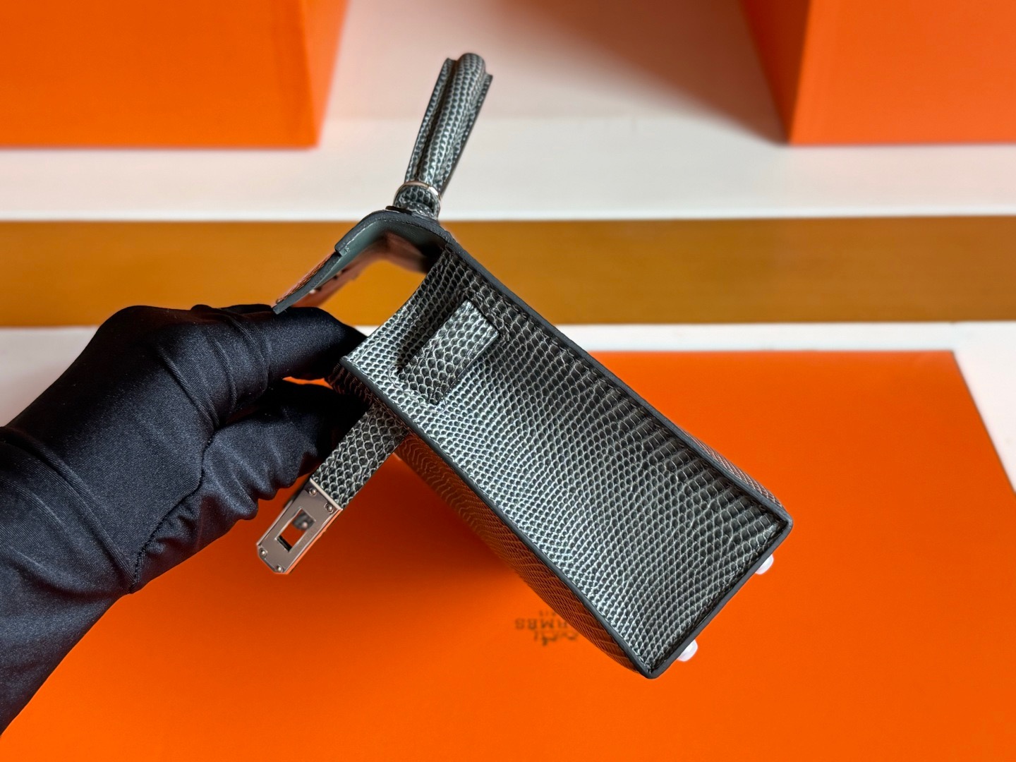 Mini KL2 Lizard Leather CK84 Gris Fonce