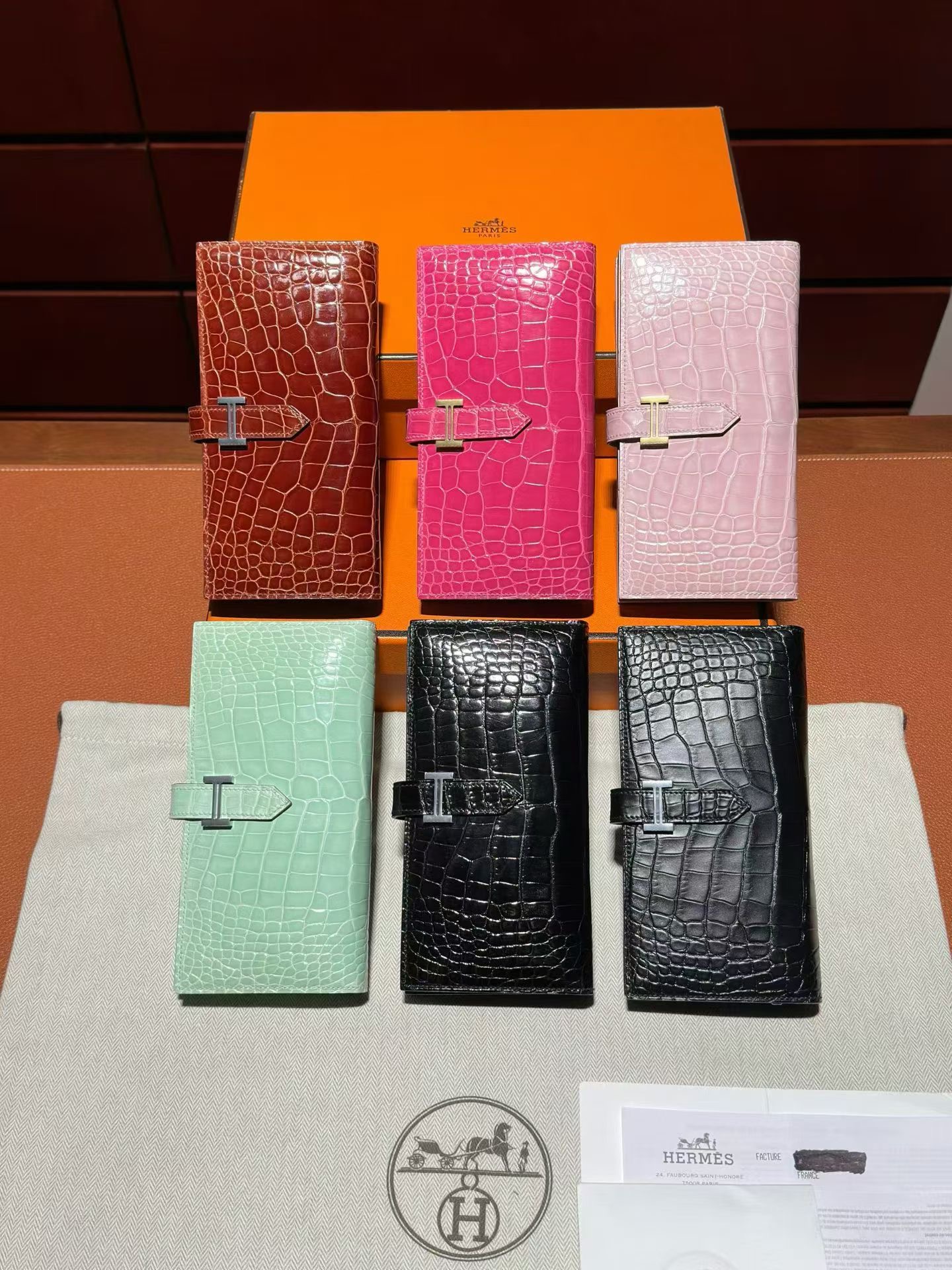 H Bean Wallet Crocodile