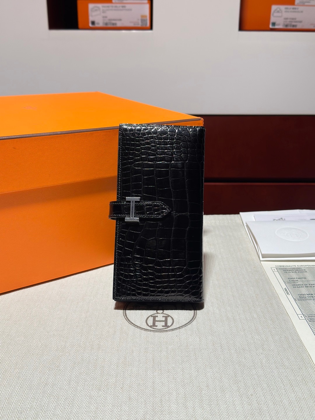 H Bean Wallet Crocodile