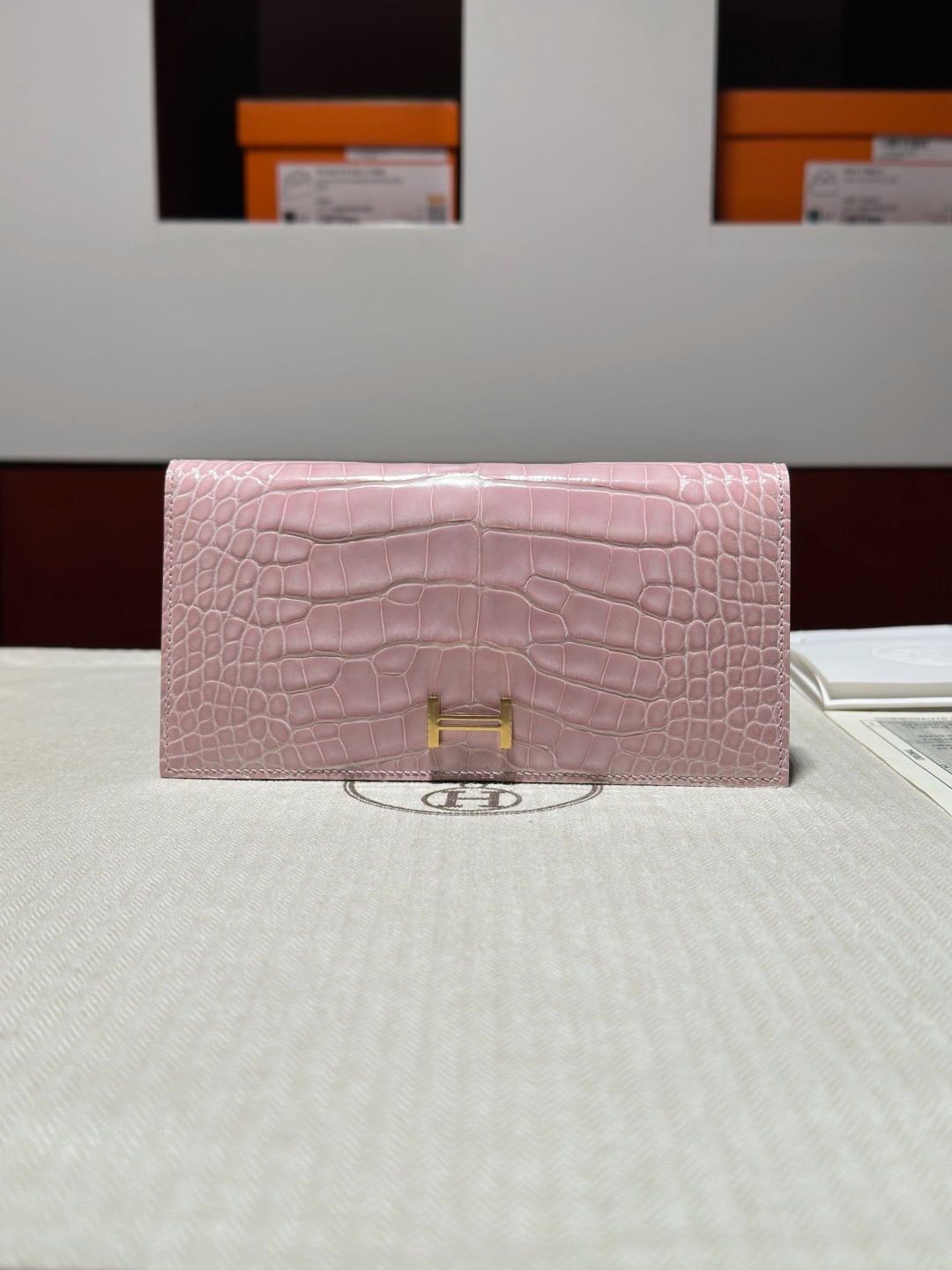 H Bean Wallet Crocodile