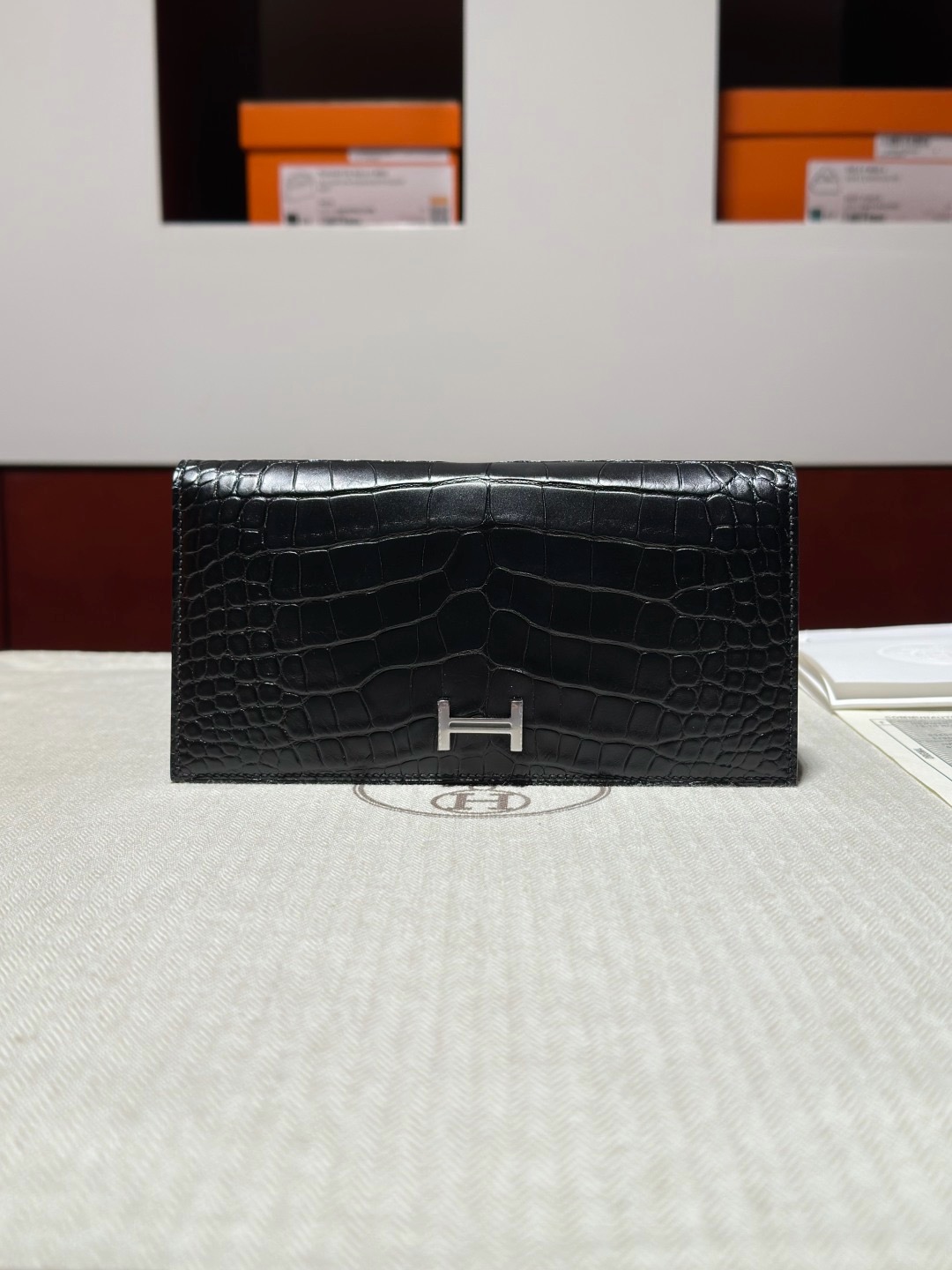H Bean Wallet Crocodile