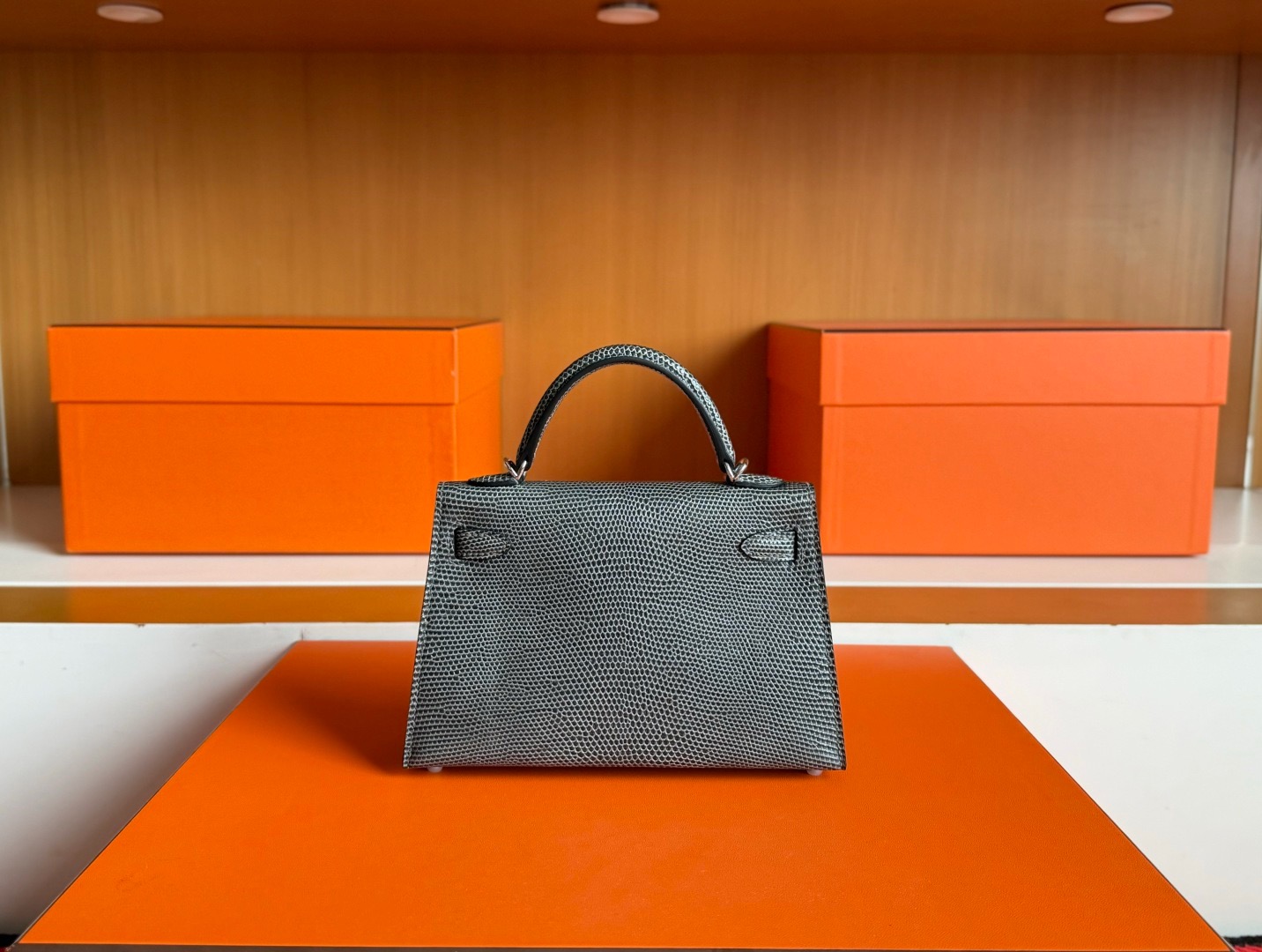 Mini KL2 Lizard Leather CK84 Gris Fonce